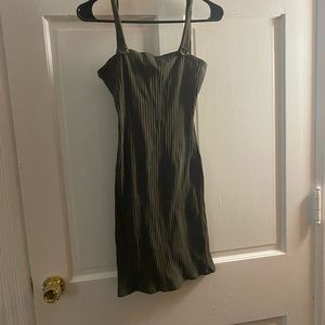 Olive green ribbed bodycon minidress